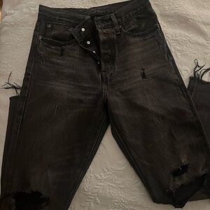 Levi's Black Distressed Jeans